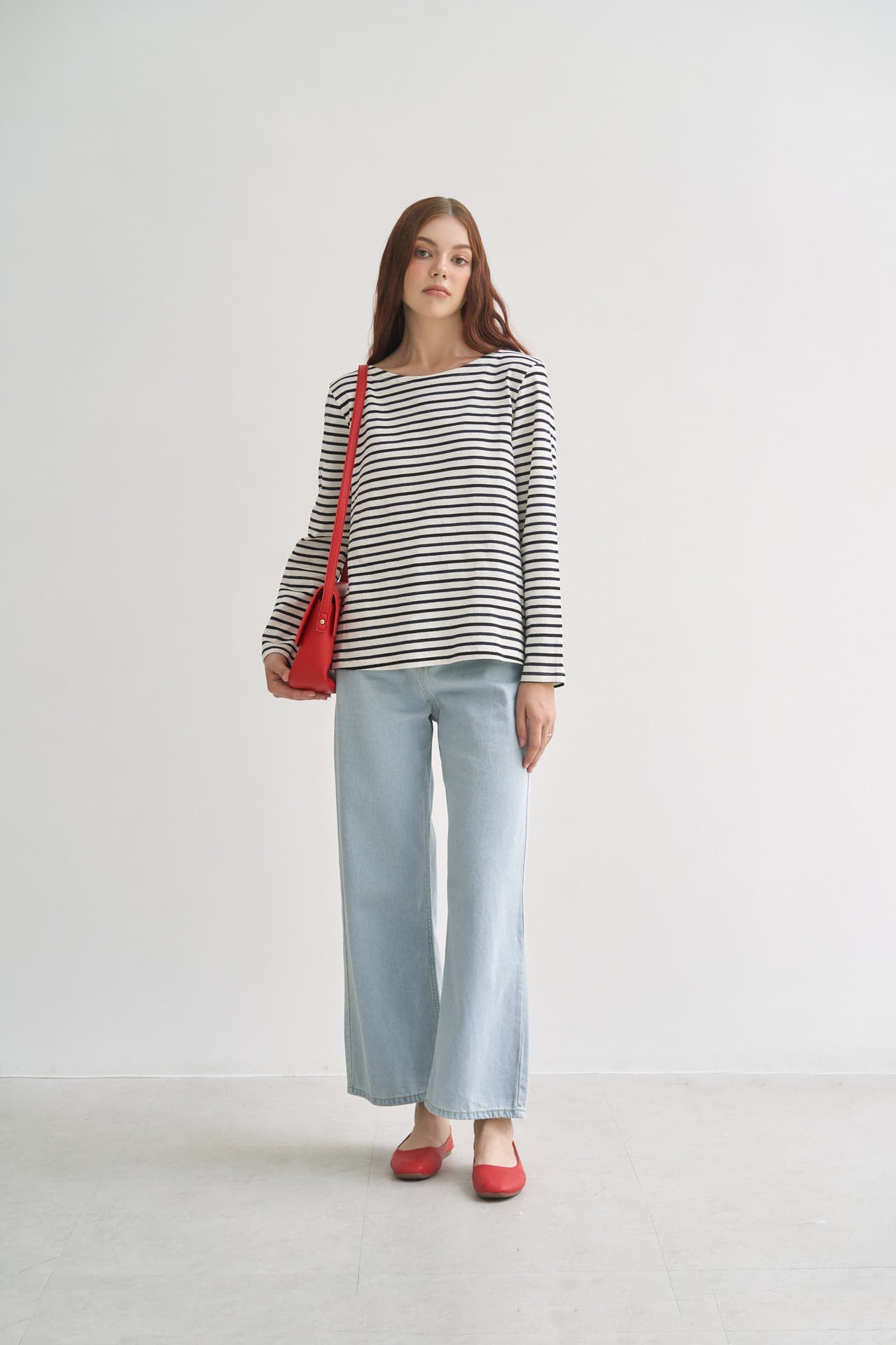 AMANDINE STRIPED LONG SLEEVE TOP