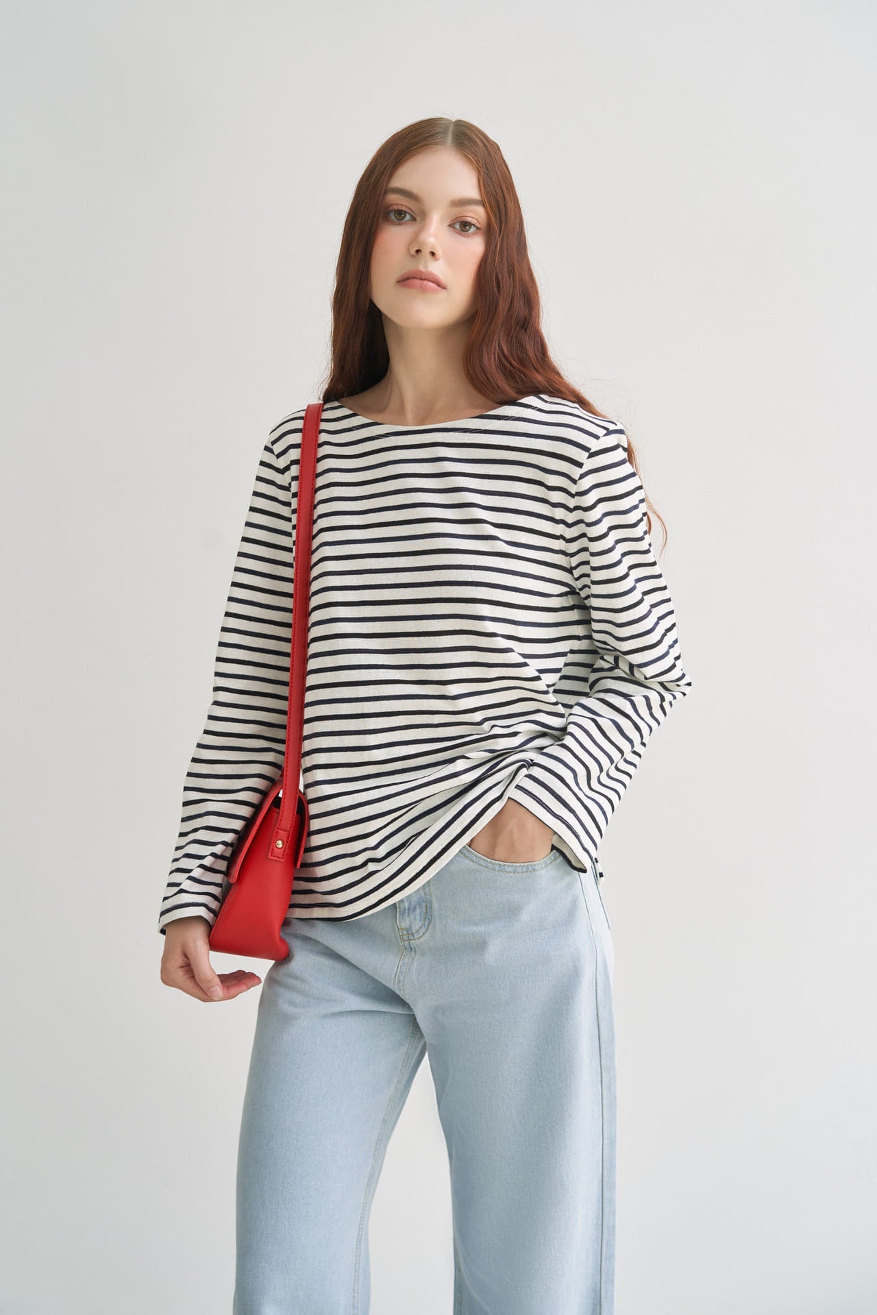 AMANDINE STRIPED LONG SLEEVE TOP