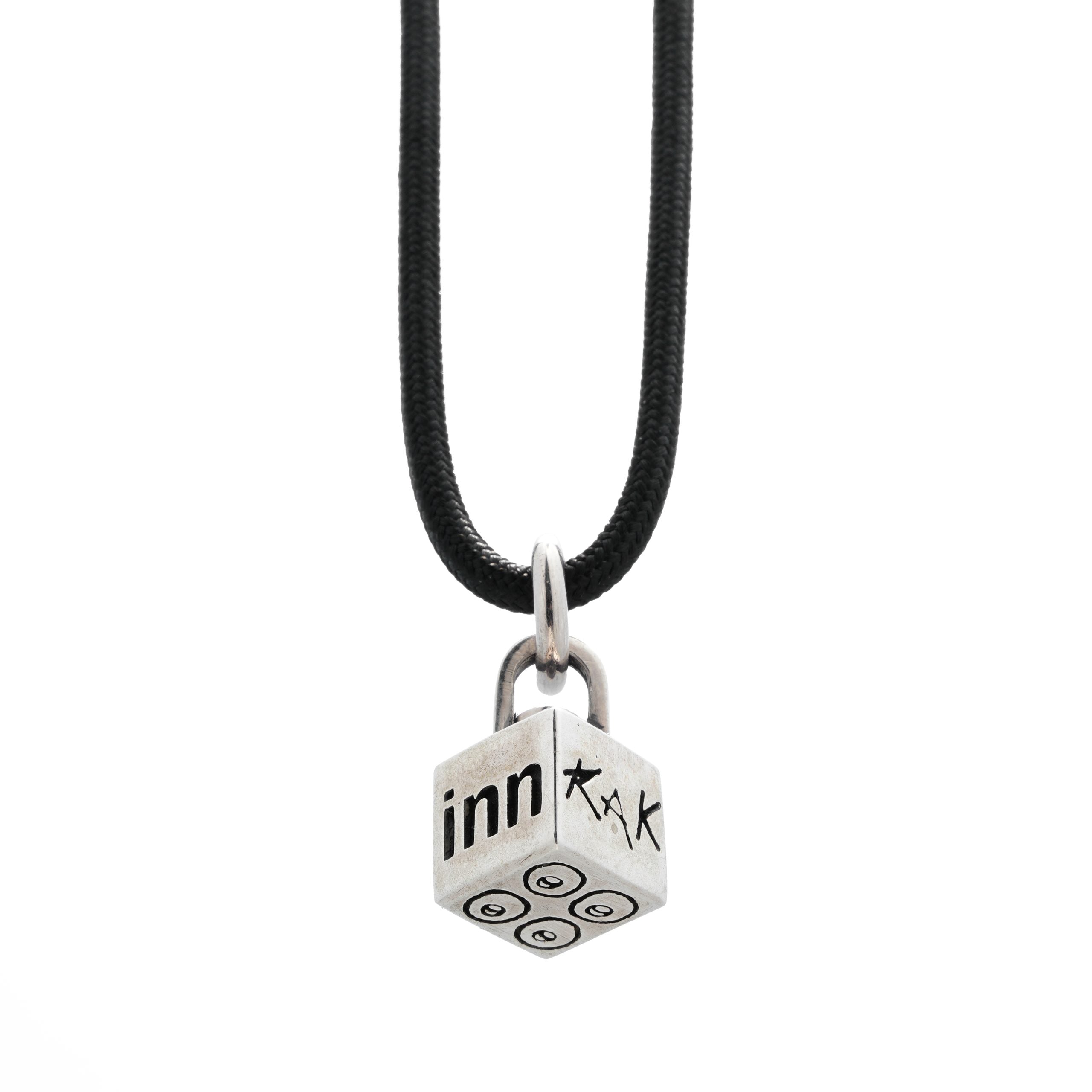 4-Dimensional Cube Silver Pendant