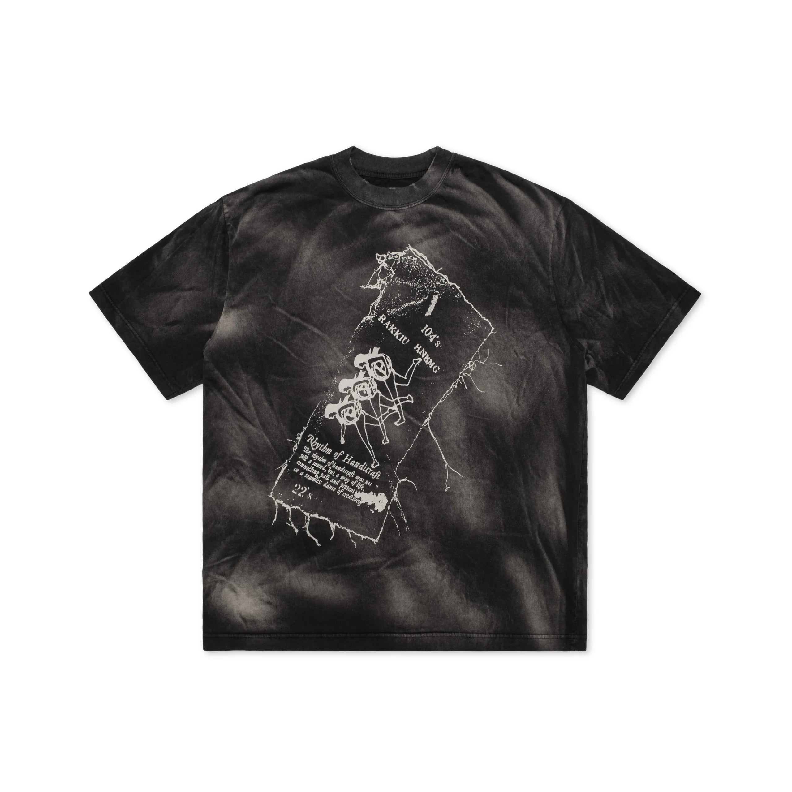 Washed Cotton Jersey T-shirt.
· Rib knit crewneck
· Distressing effect
· Logo graphic printed at front and back
· Fading throughout