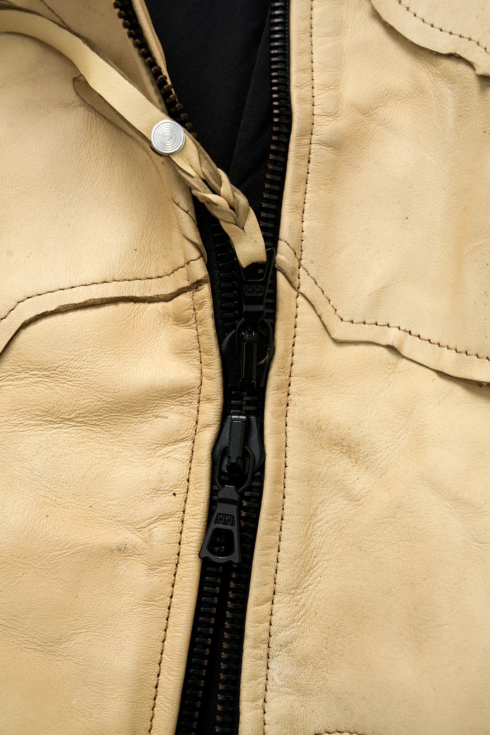 ARTHEAD Dyed Leather Panel Jacket