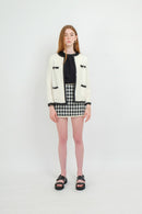 HOUNDE POINT CHECK MINI SKIRT
