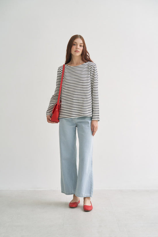 AMANDINE STRIPED LONG SLEEVE TOP