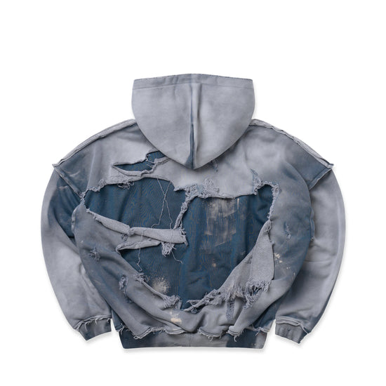 KU Washed Blue Zip Hoodie