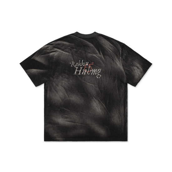 Washed Cotton Jersey T-shirt.

· Rib knit crewneck
· Distressing effect
· Logo graphic printed at front and back
· Fading throughout