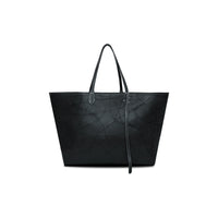 DOUGH Black Leather Tote Bag