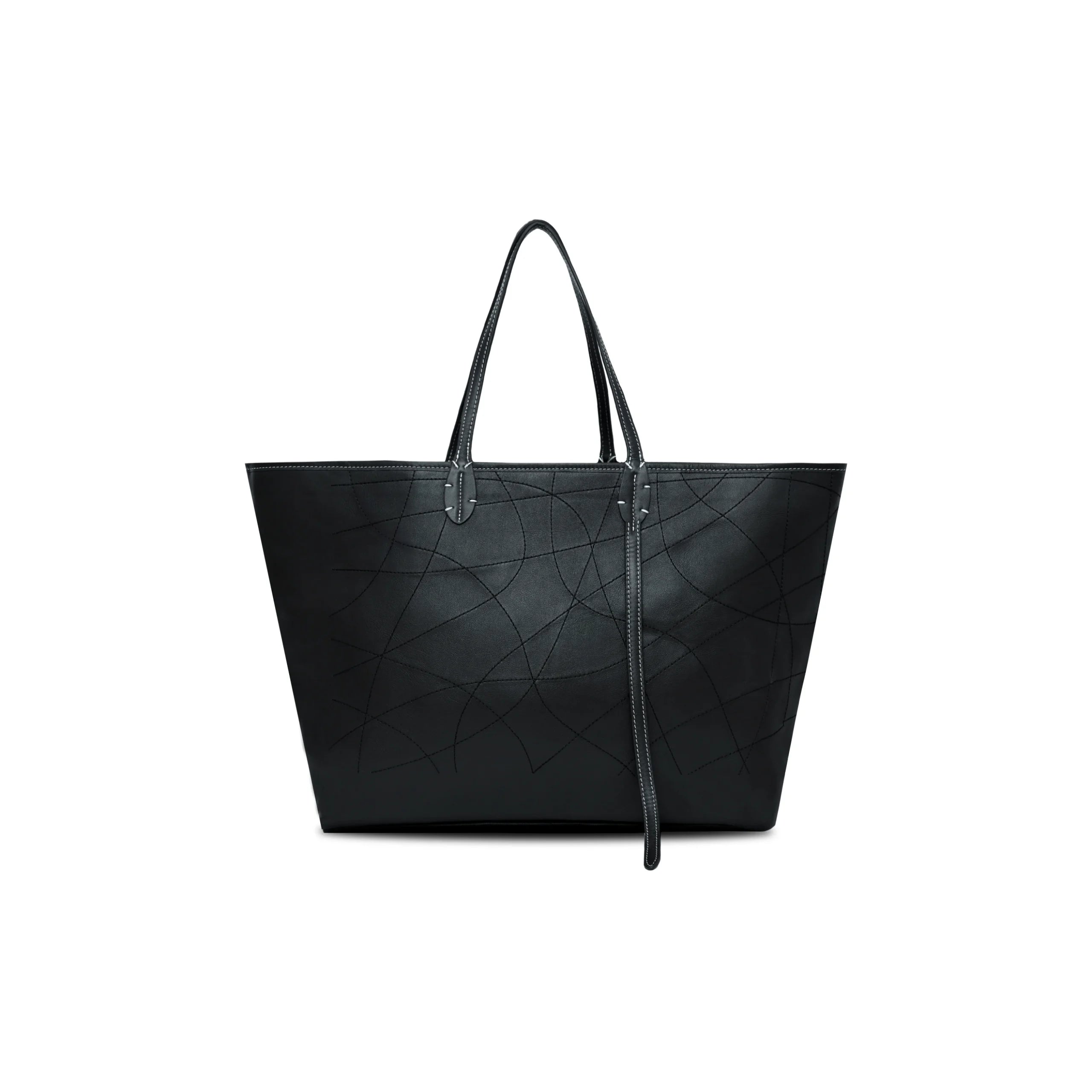 DOUGH Black Leather Tote Bag