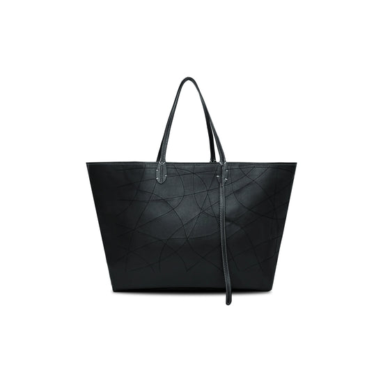 DOUGH Black Leather Tote Bag