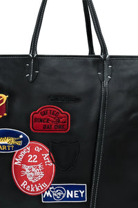 DOUGH Black Leather Tote Bag