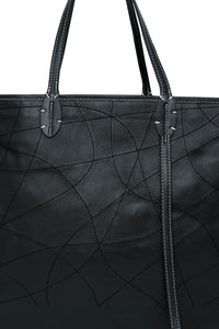 DOUGH Black Leather Tote Bag