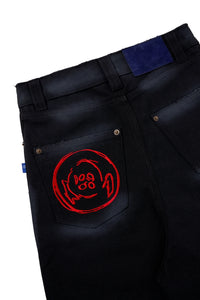 BIG L Black Canvas Shorts