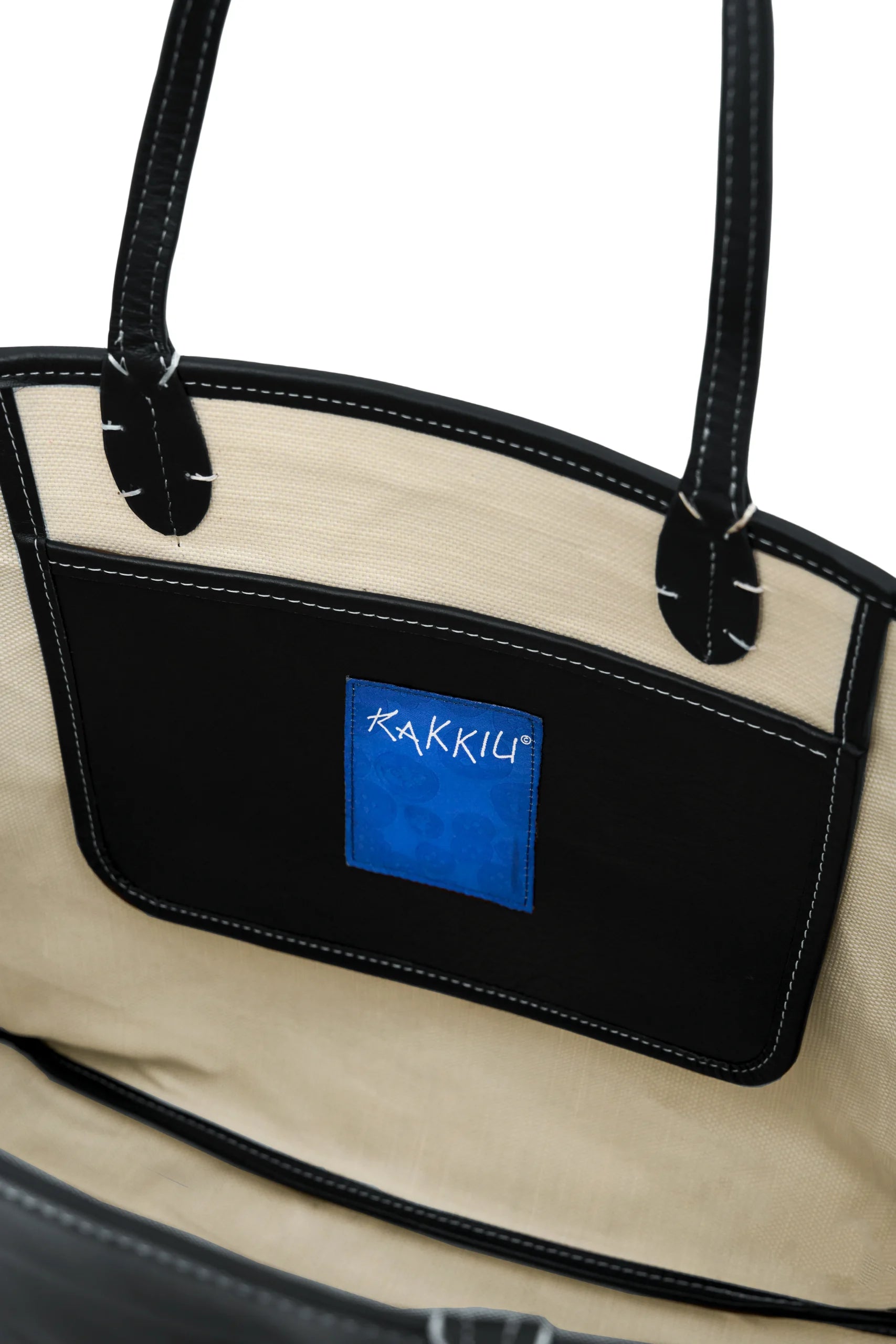 DOUGH Black Leather Tote Bag